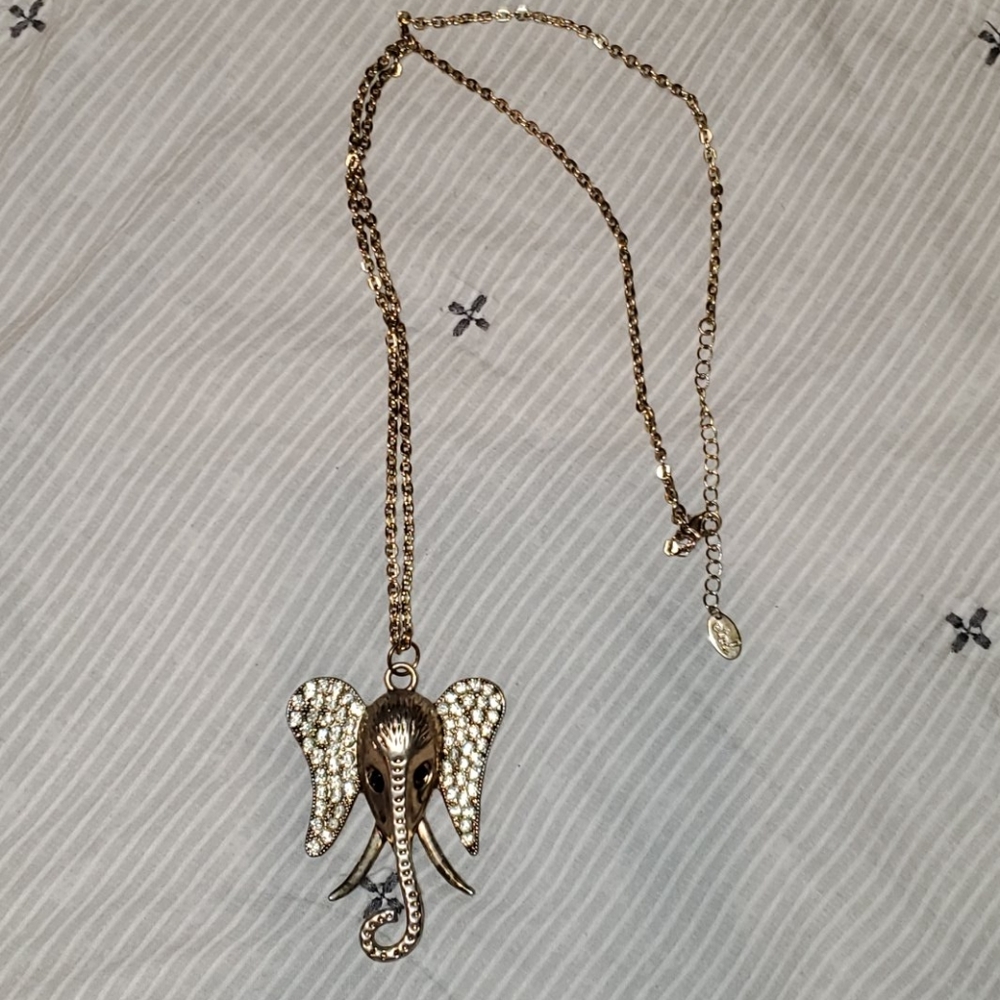 Long Chain Elephant Necklace